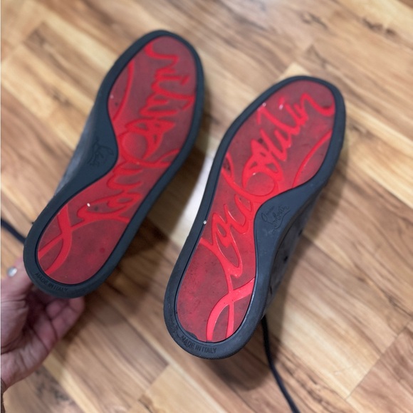 Christian Louboutin Gray Louis Junior Spikes. Us size 10. Used - Picture 3 of 5